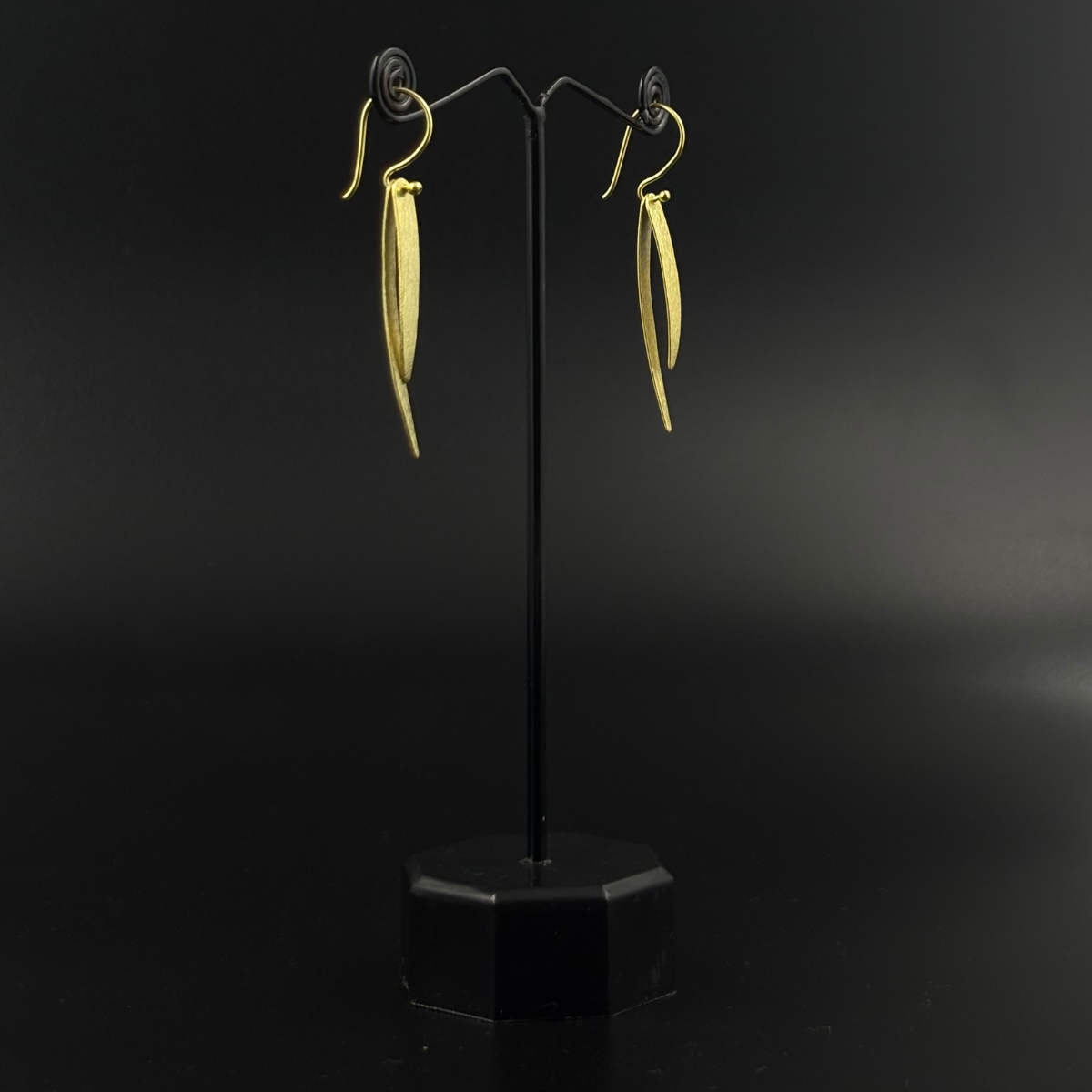 Golden Leaf Drop Earrings | 925 Silver