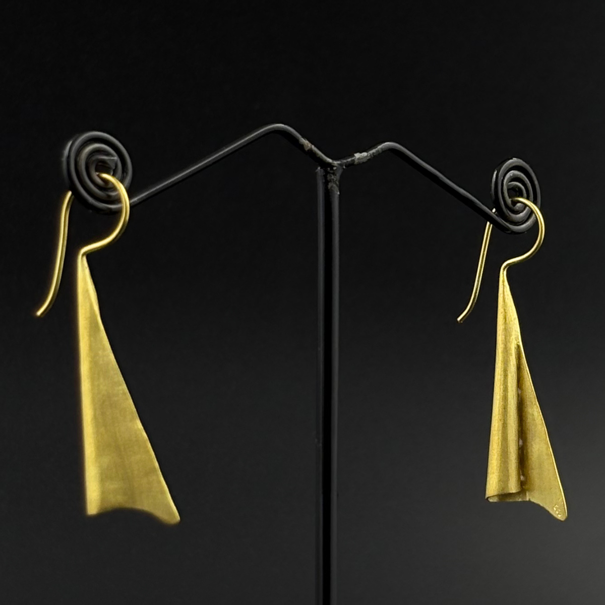 Golden Bell Curve Earrings | 925 Silver
