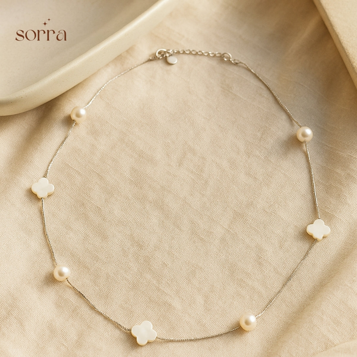 Pearldust Drift Stone Charm Necklace | 925 Silver