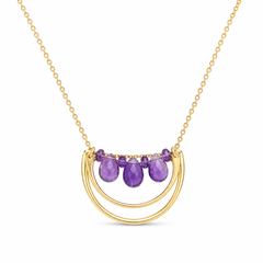 Amethyst Arc Drop Pendant | 925 Silver