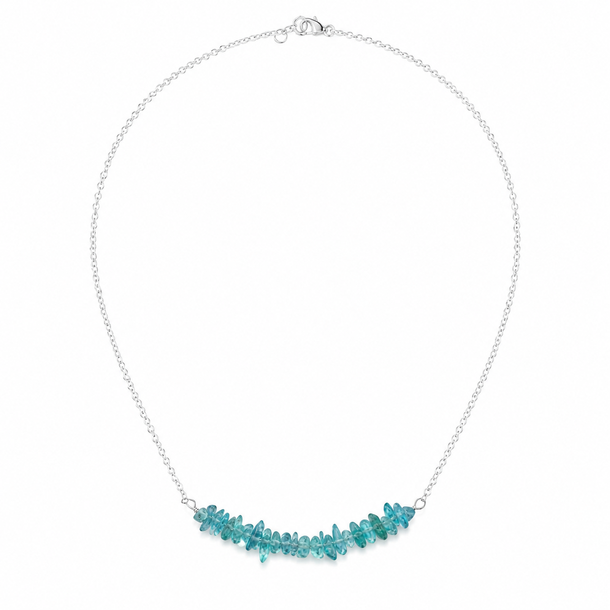 Aqua Mist Crystal Necklace | 925 Silver