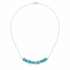Aqua Mist Crystal Necklace | 925 Silver