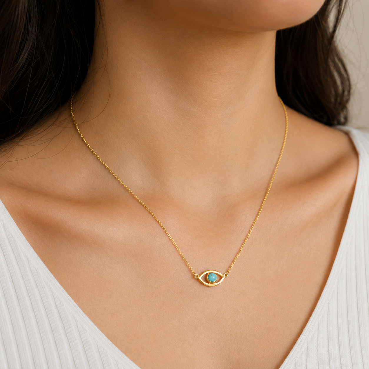 Azure Eye Dainty Necklace | 925 Silver