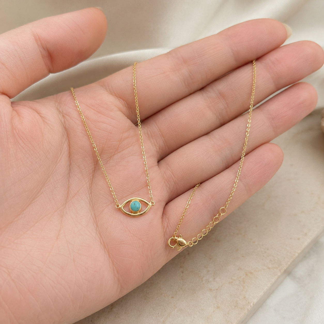 Azure Eye Dainty Necklace | 925 Silver