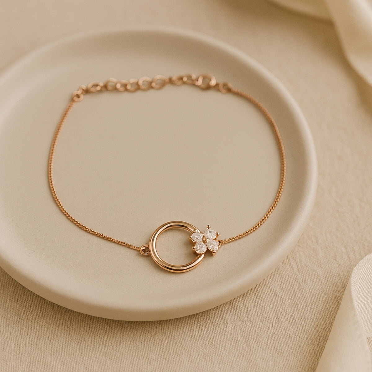 Circle of Rose Gold Grace Bracelet | 925 Silver
