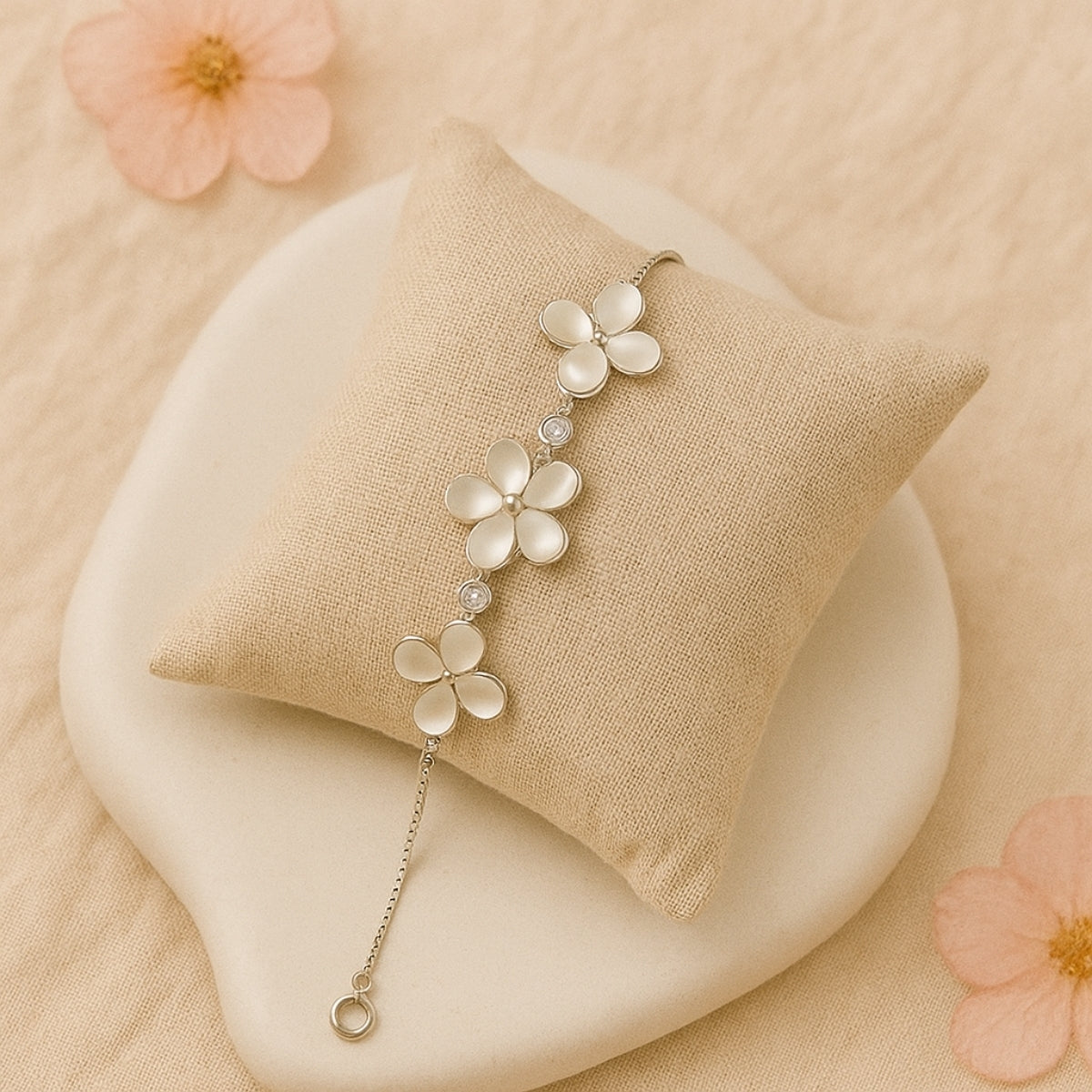 Blossom Muse Silver Flower Bracelet | 925 Silver