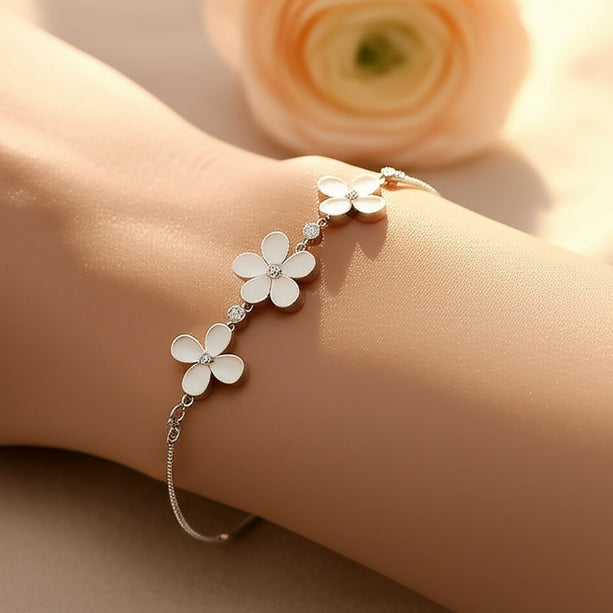 Blossom Muse Silver Flower Bracelet | 925 Silver