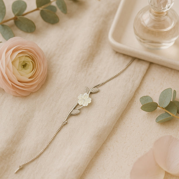 Songbird Whisper Floral Charm Bracelet | 925 Silver