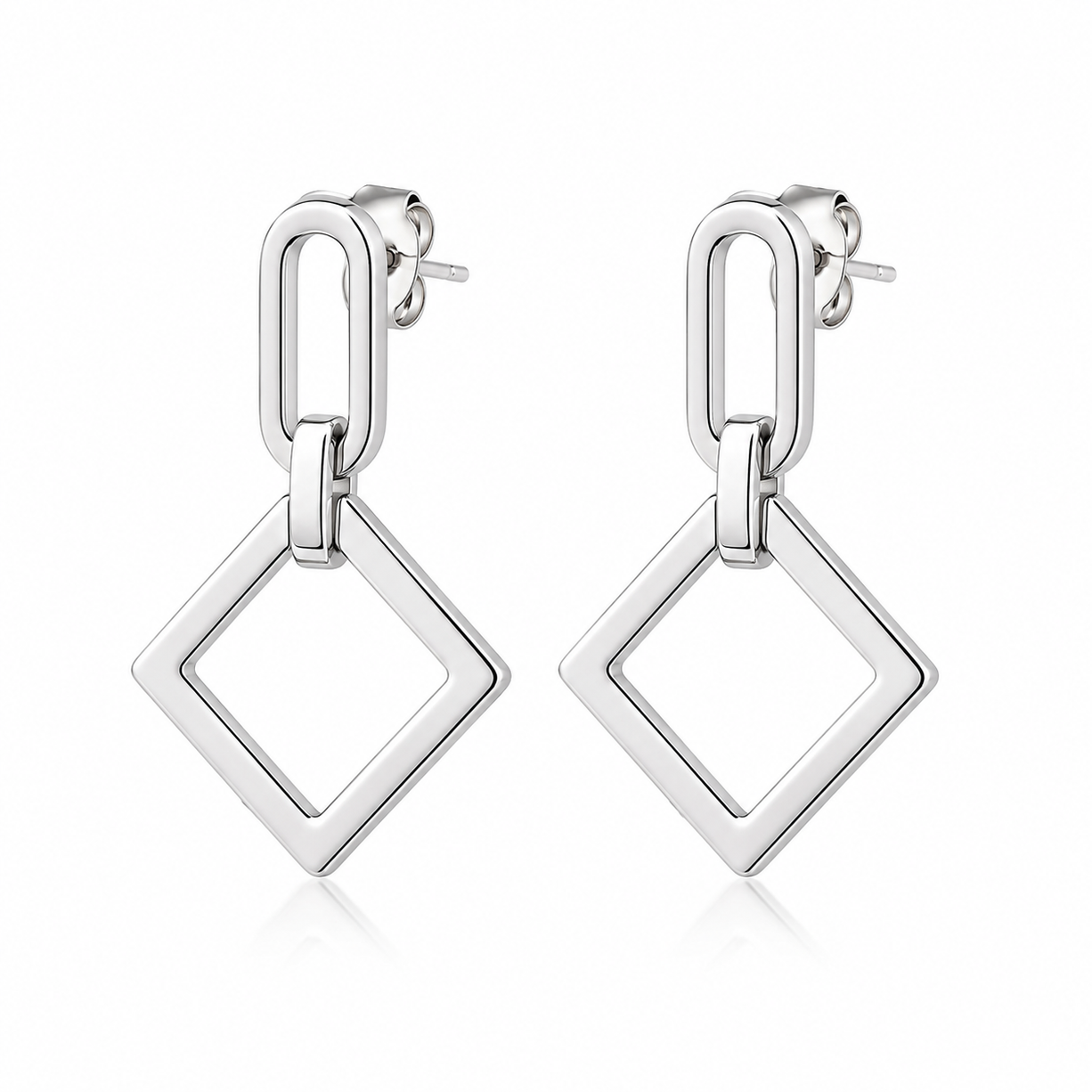 Black & Silver Geo Earrings | 925 Silver