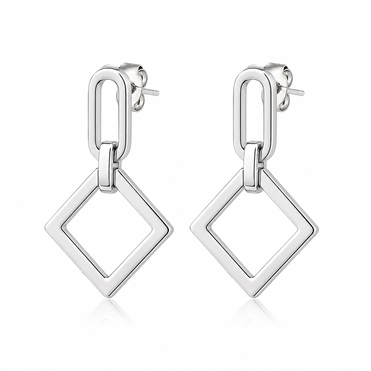 Black & Silver Geo Earrings | 925 Silver