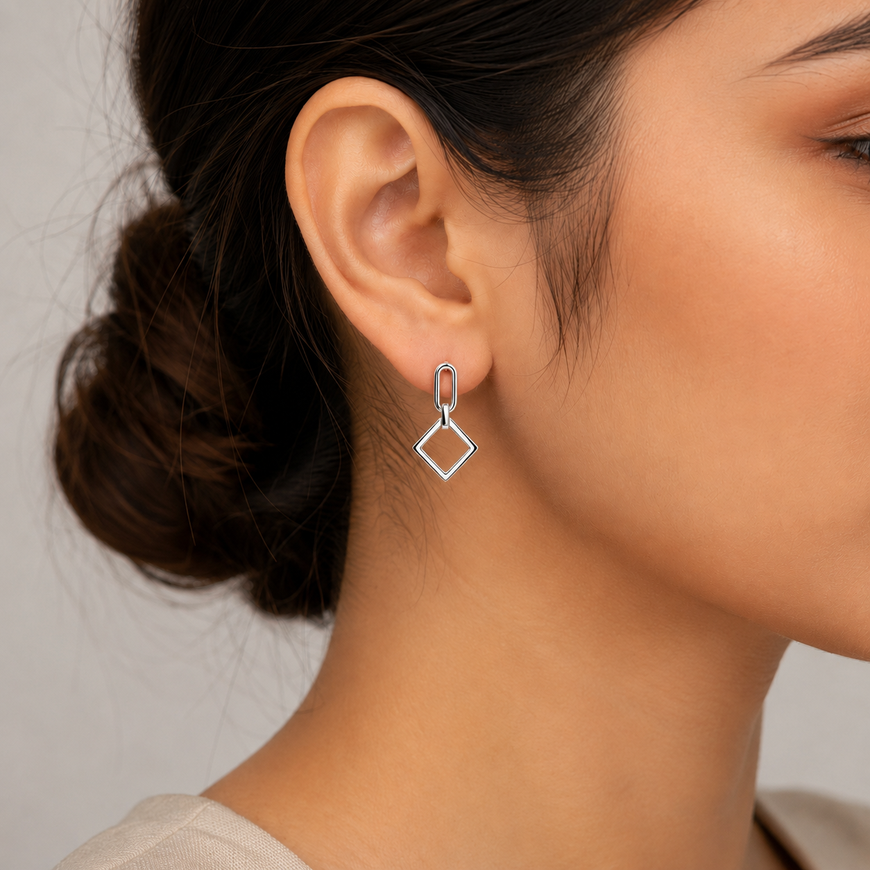 Black & Silver Geo Earrings | 925 Silver