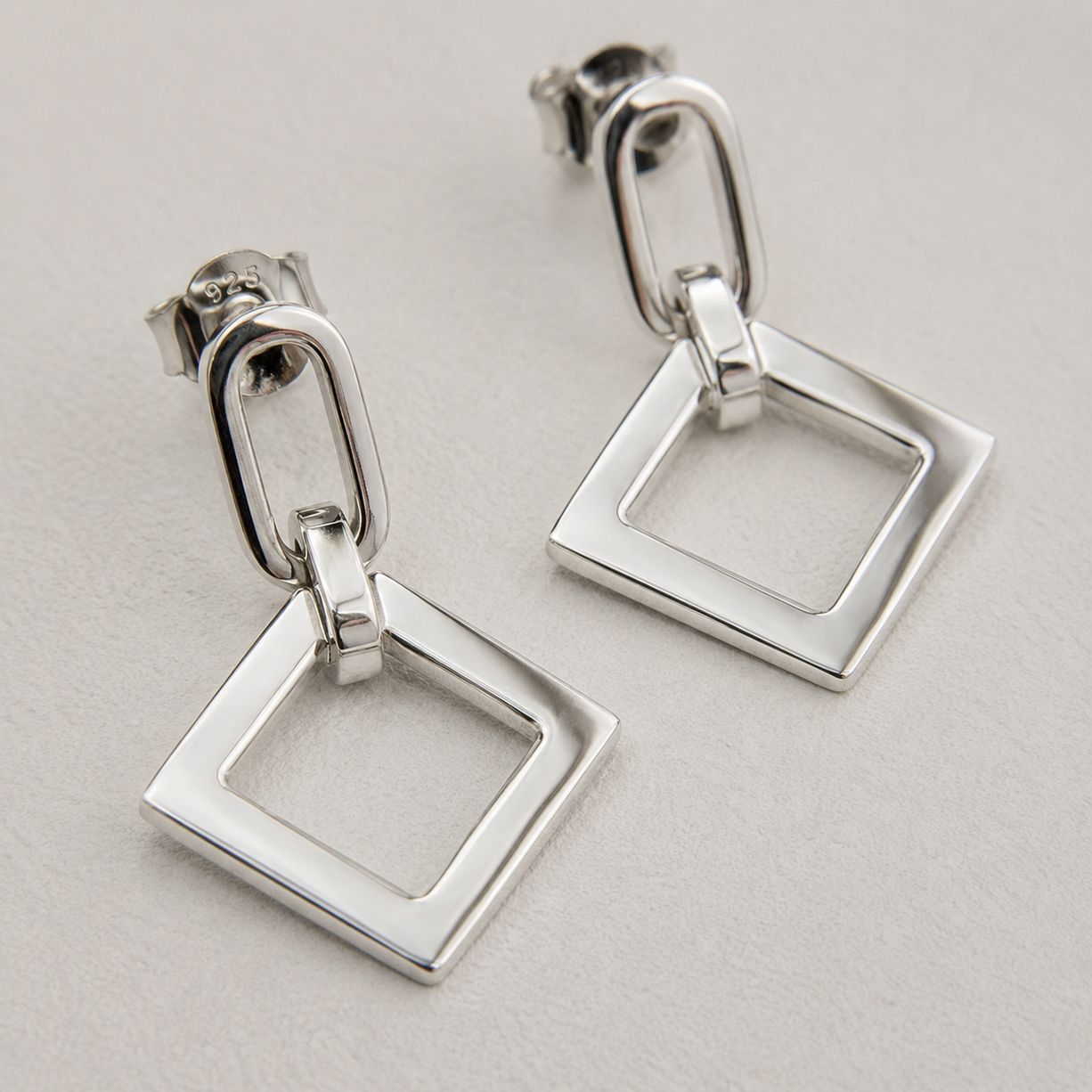 Black & Silver Geo Earrings | 925 Silver