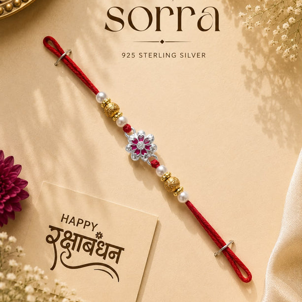 Blossom Charm Silver Rakhi