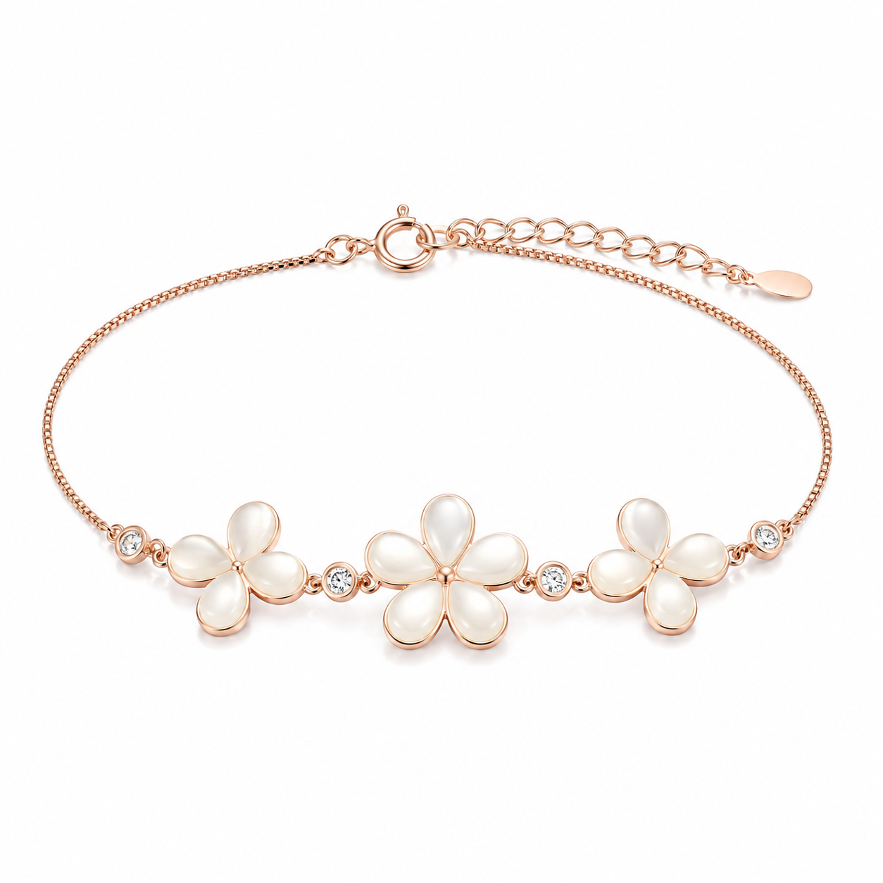 Blossom Muse Rose Gold Flower Bracelet | 925 Silver