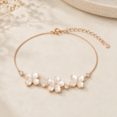 Blossom Muse Rose Gold Flower Bracelet | 925 Silver
