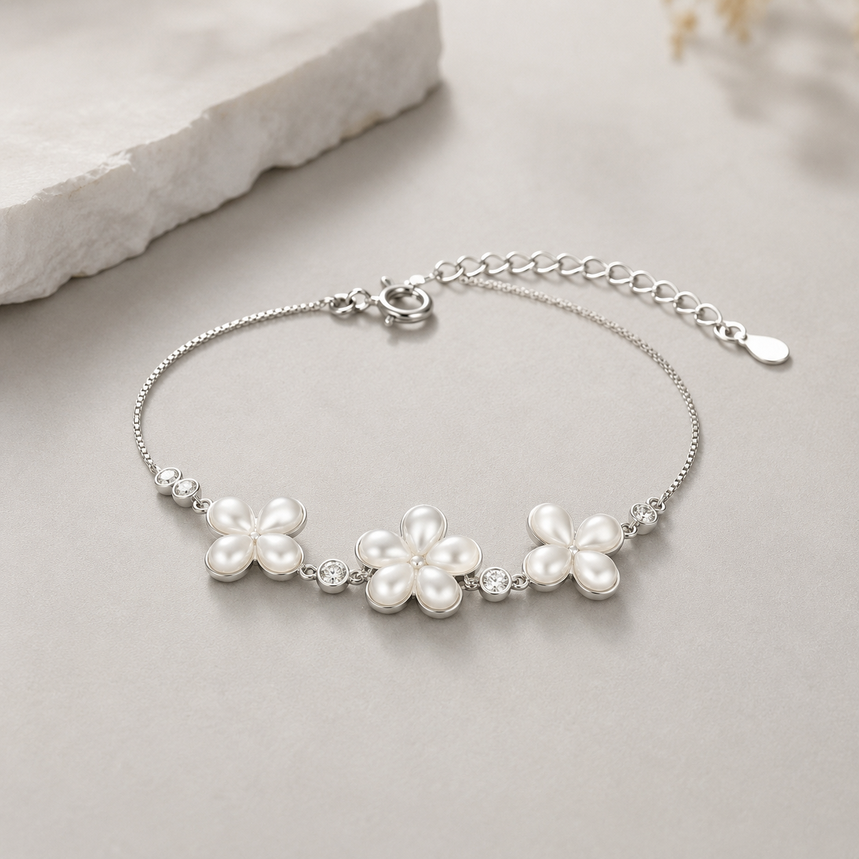 Blossom Muse Silver Flower Bracelet | 925 Silver