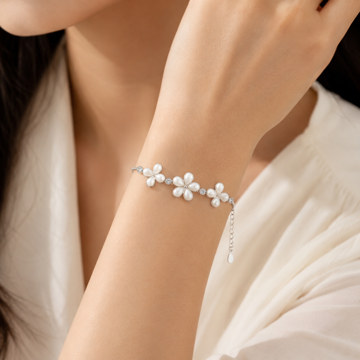 Blossom Muse Silver Flower Bracelet | 925 Silver