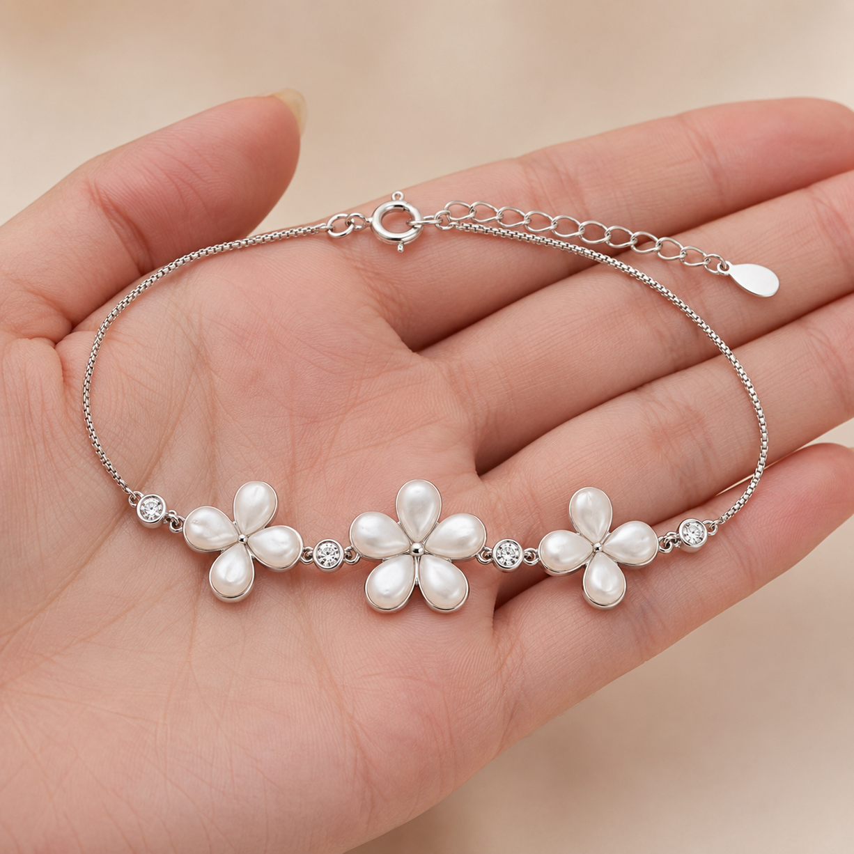 Blossom Muse Silver Flower Bracelet | 925 Silver