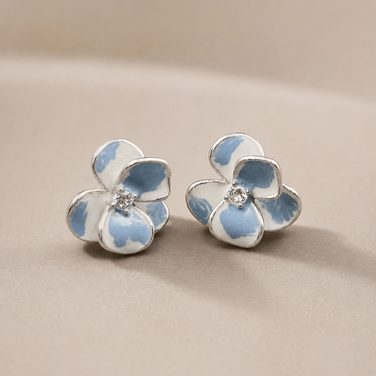 Blue Blossom Whisper Stud Earrings | 925 Silver