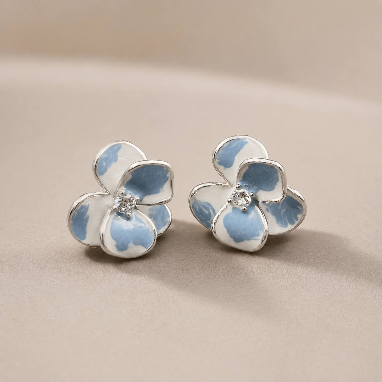 Blue Blossom Whisper Stud Earrings | 925 Silver