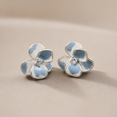 Blue Blossom Whisper Stud Earrings | 925 Silver