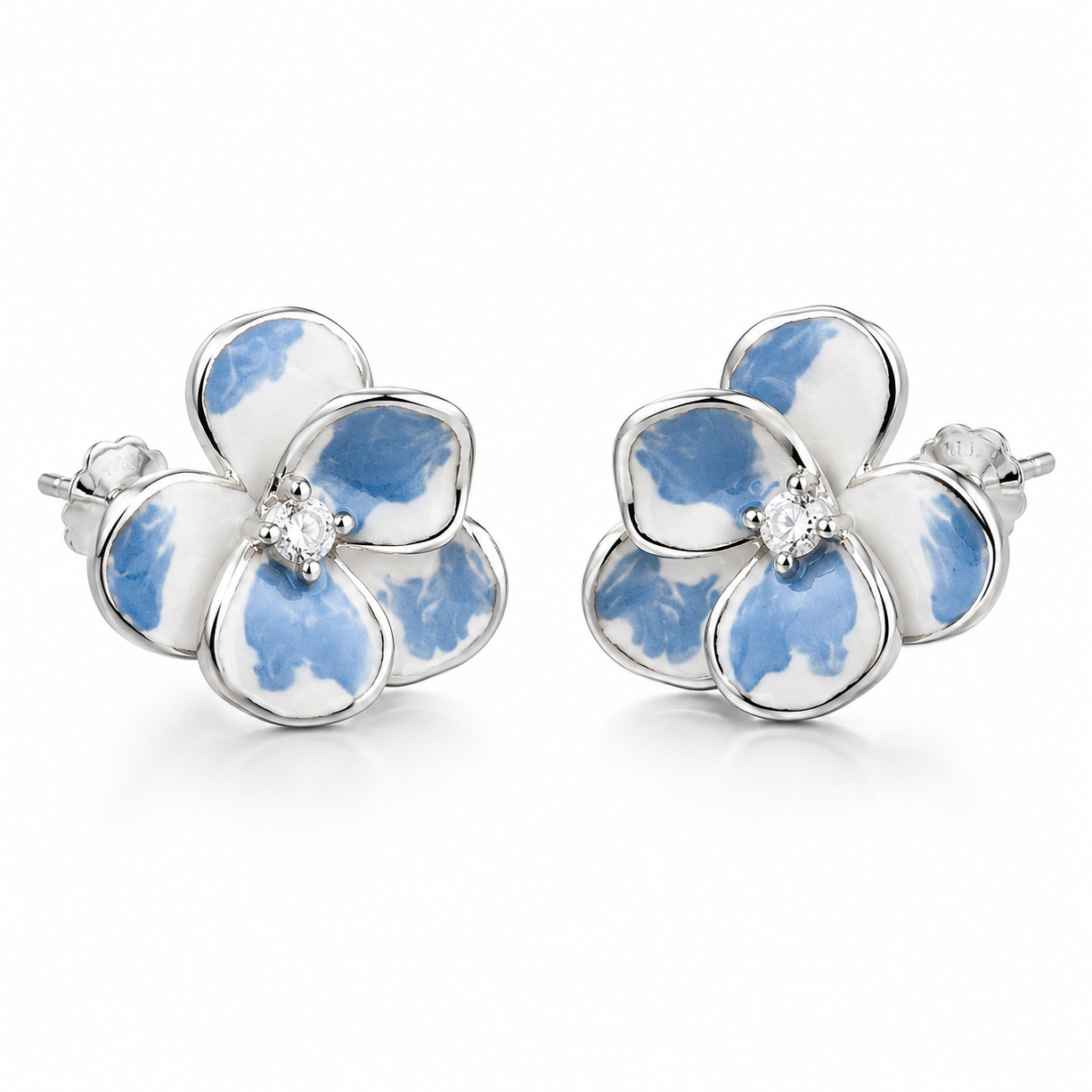 Blue Blossom Whisper Stud Earrings | 925 Silver