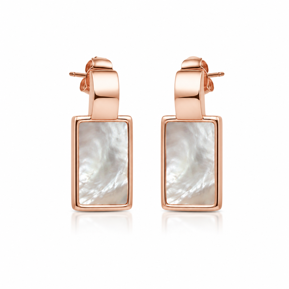Blush Square Shell Earrings | 925 Silver