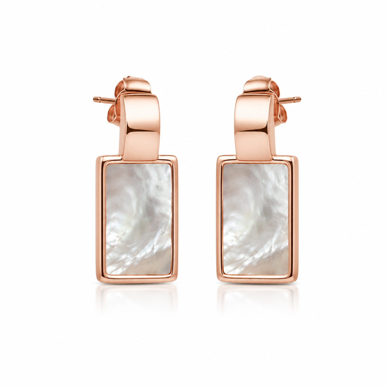Blush Square Shell Earrings | 925 Silver