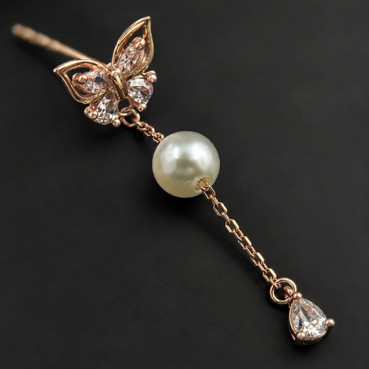 Blush Whisper Rose Drop Earrings | 925 Silver