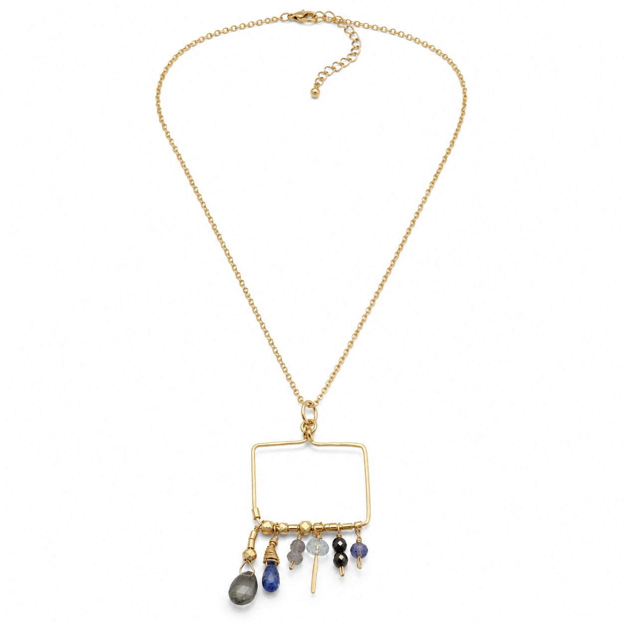 Boho Prism Charm Frame Necklace | 925 Silver