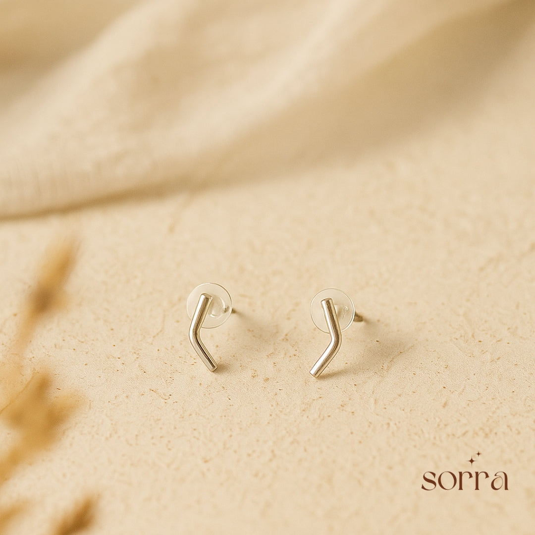 Minimal Silver Twist Studs | 925 Silver