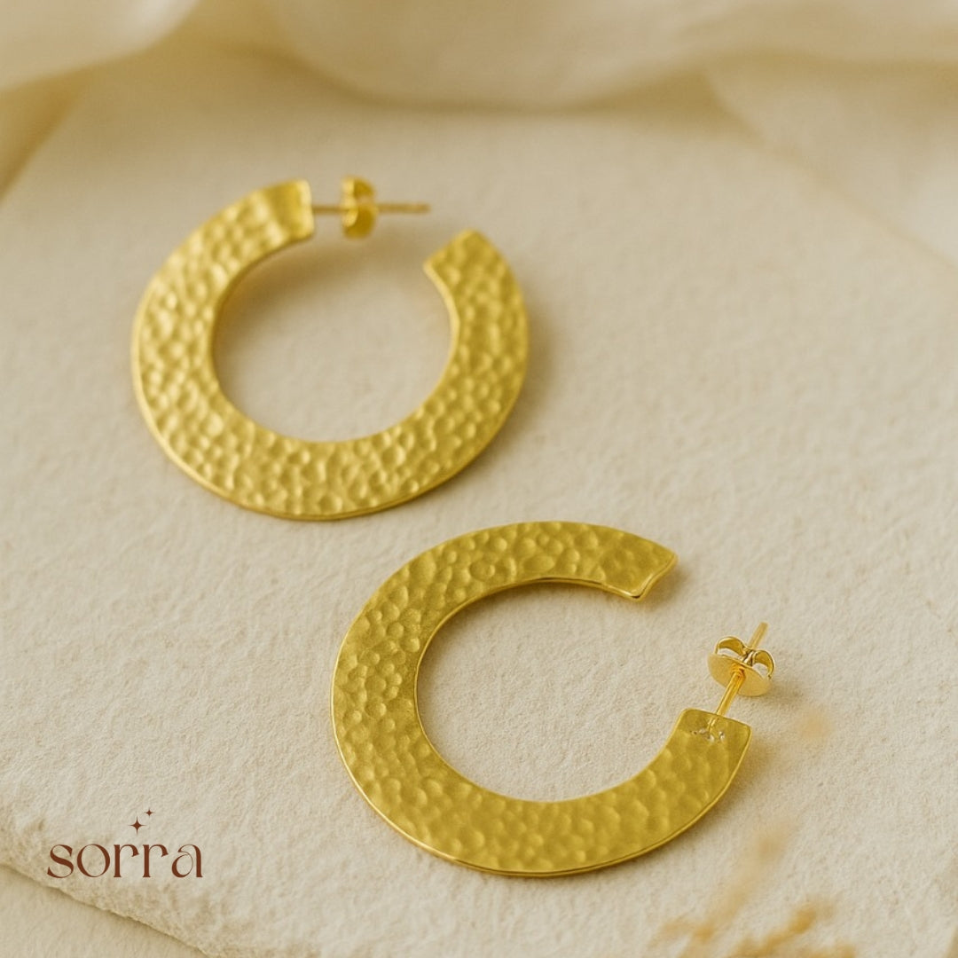 HAMMERD Gold Hoop Earrings | 925 Silver