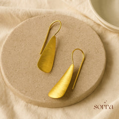 Gold Matte Teardrop Earrings | 925 Silver