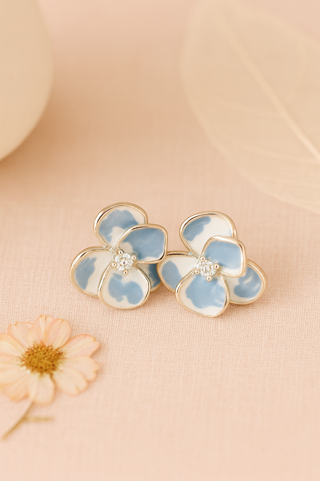 Blue Blossom Whisper Stud Earrings | 925 Silver
