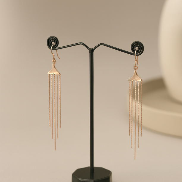 Regal Bloom Antique Gold Earring  | 925 Silver