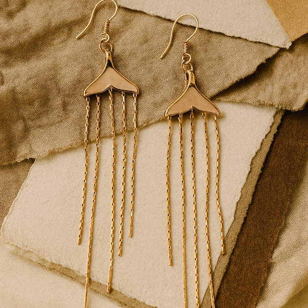 Regal Bloom Antique Gold Earring  | 925 Silver