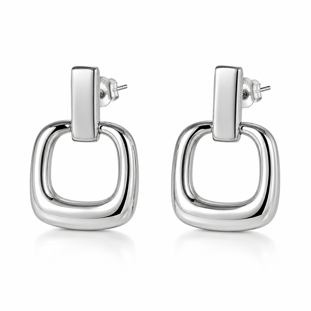 Soft Edge Silver Hoops | 925 Silver