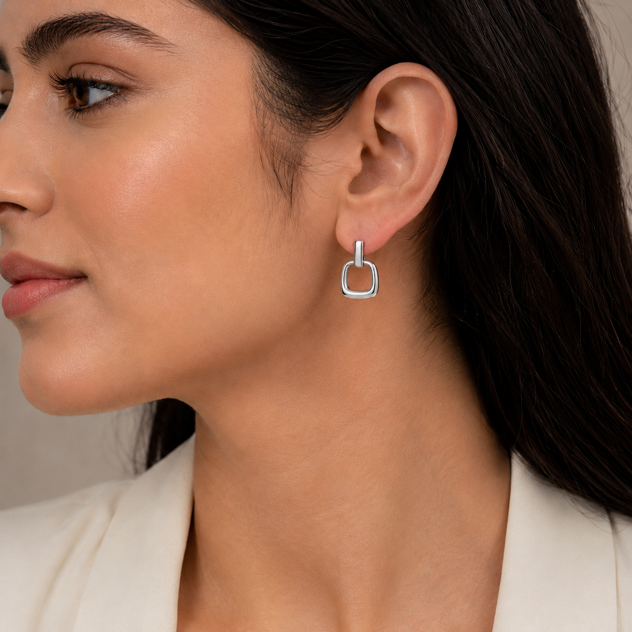 Soft Edge Silver Hoops | 925 Silver