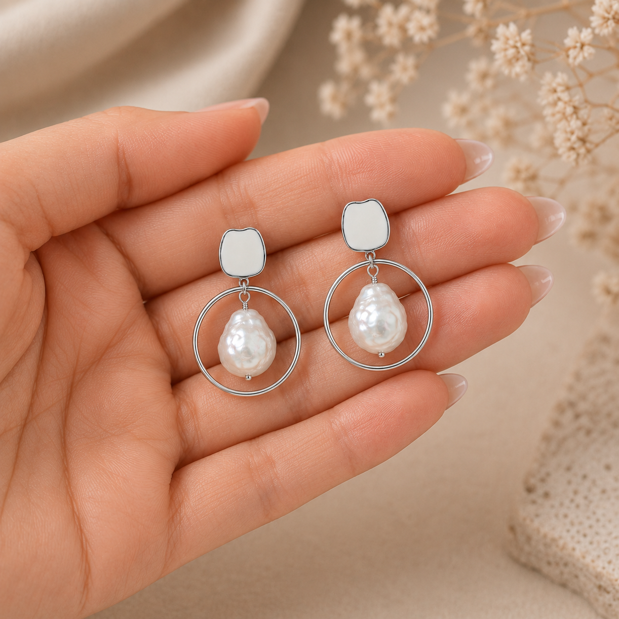 Moonlit Charisma Gemstone Danglers Earrings | 925 Silver
