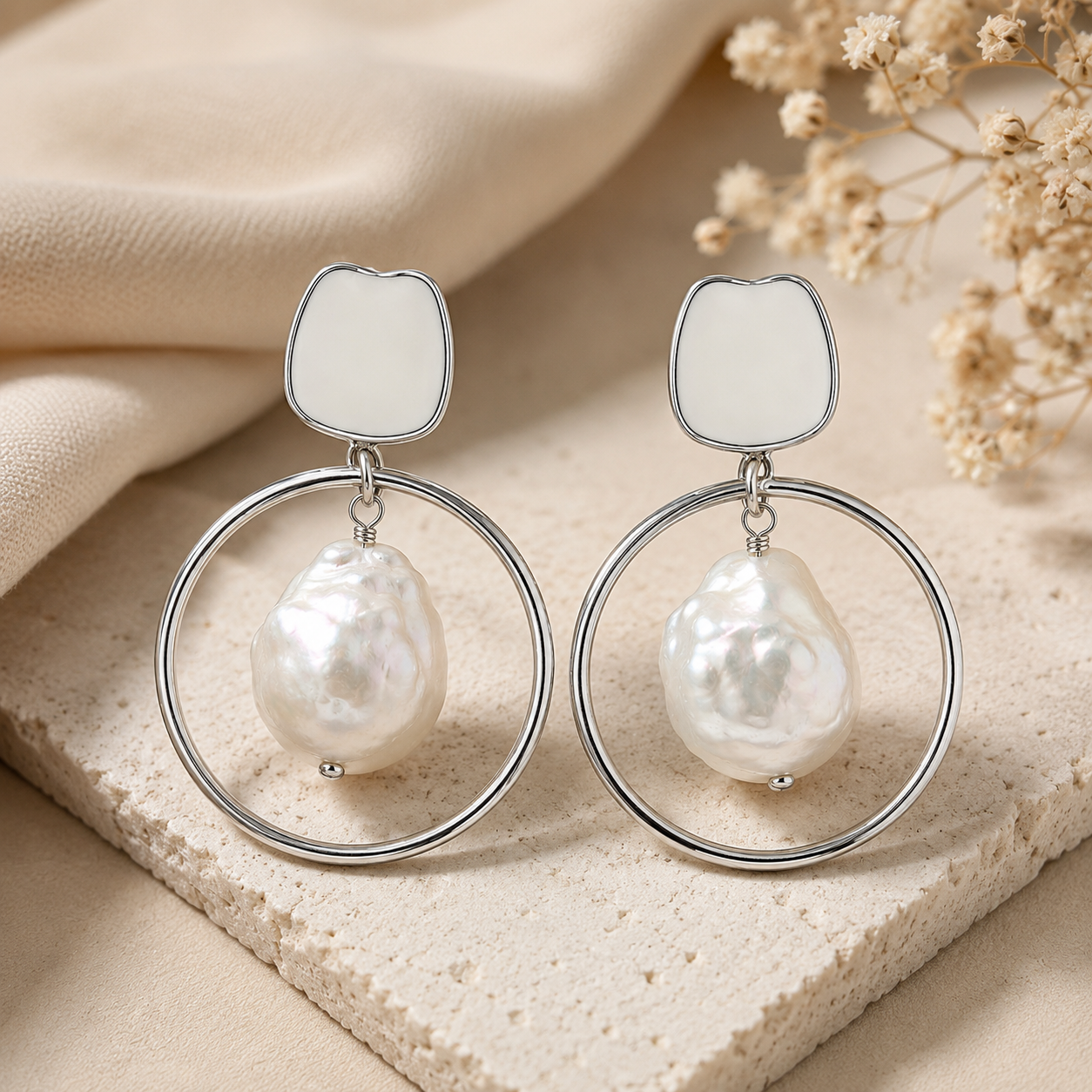 Moonlit Charisma Gemstone Danglers Earrings | 925 Silver