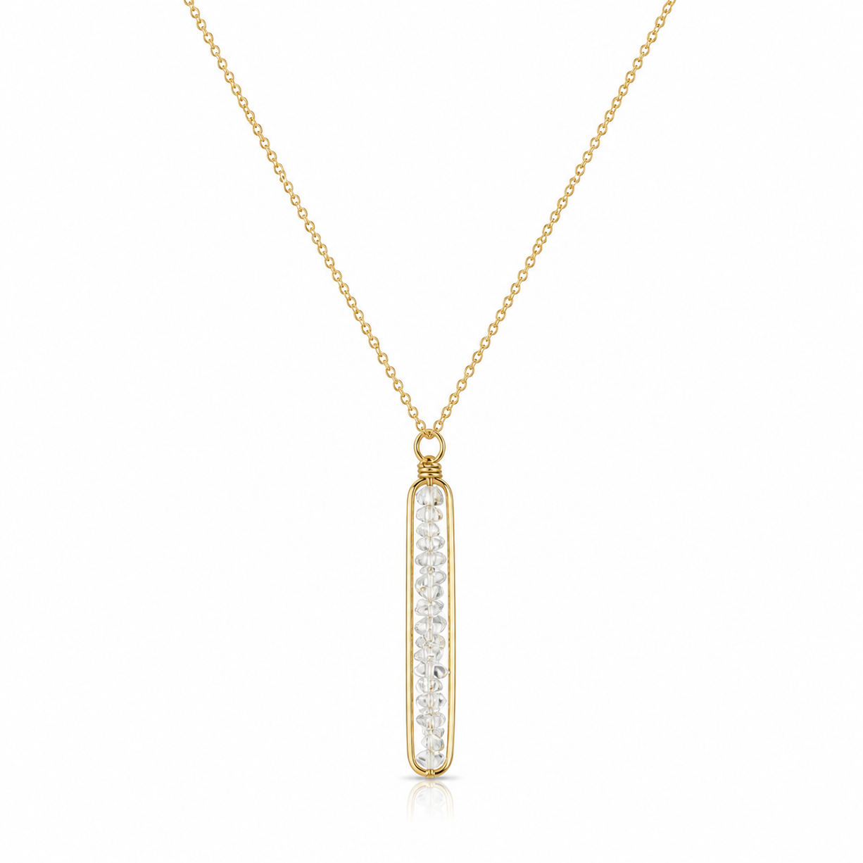 Crystal Beam Gold Pendant | 925 Silver