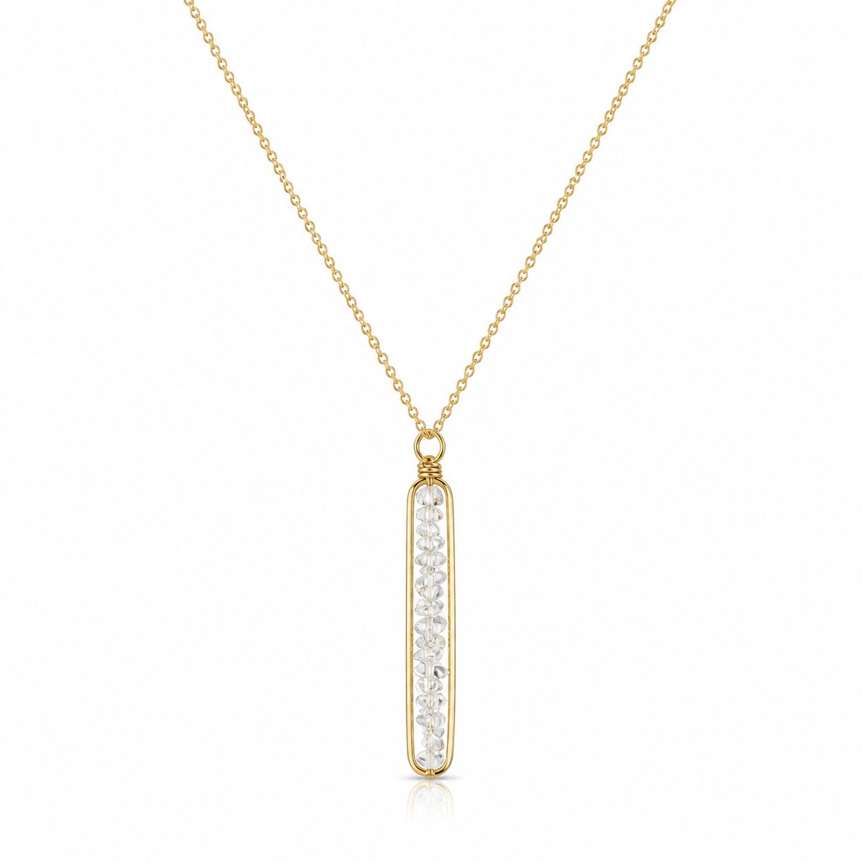 Crystal Beam Gold Pendant | 925 Silver