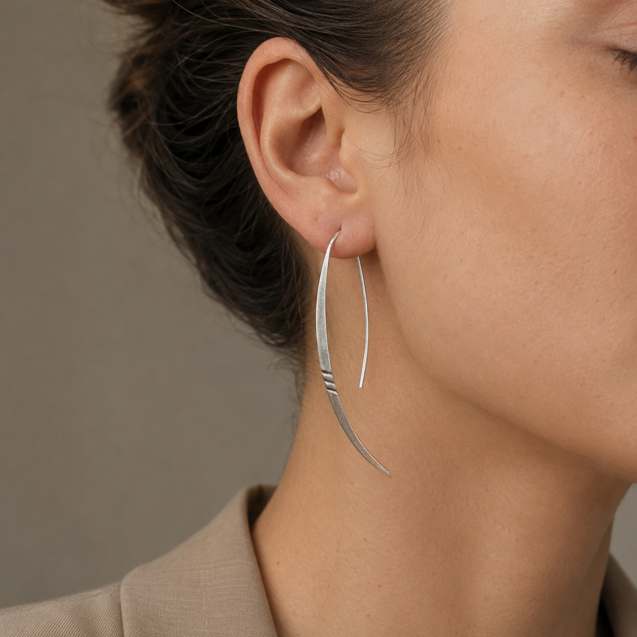 Curved Blade Earrings | 925 Silver
