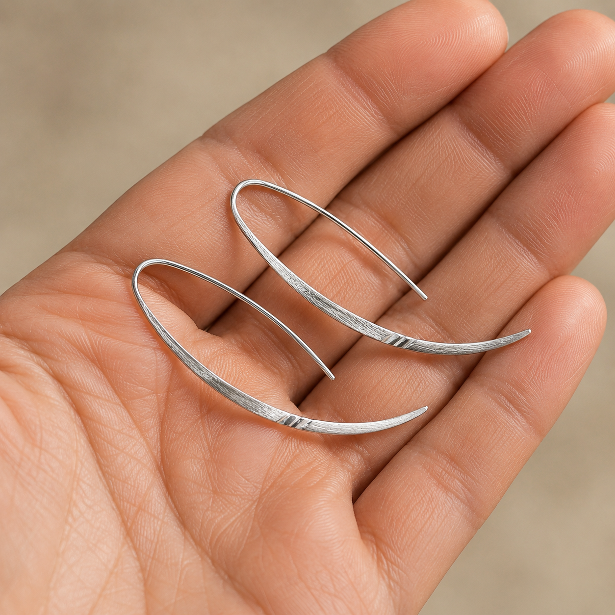 Curved Blade Earrings | 925 Silver