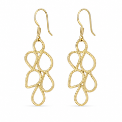 Golden Petal Cluster Earrings | 925 Silver