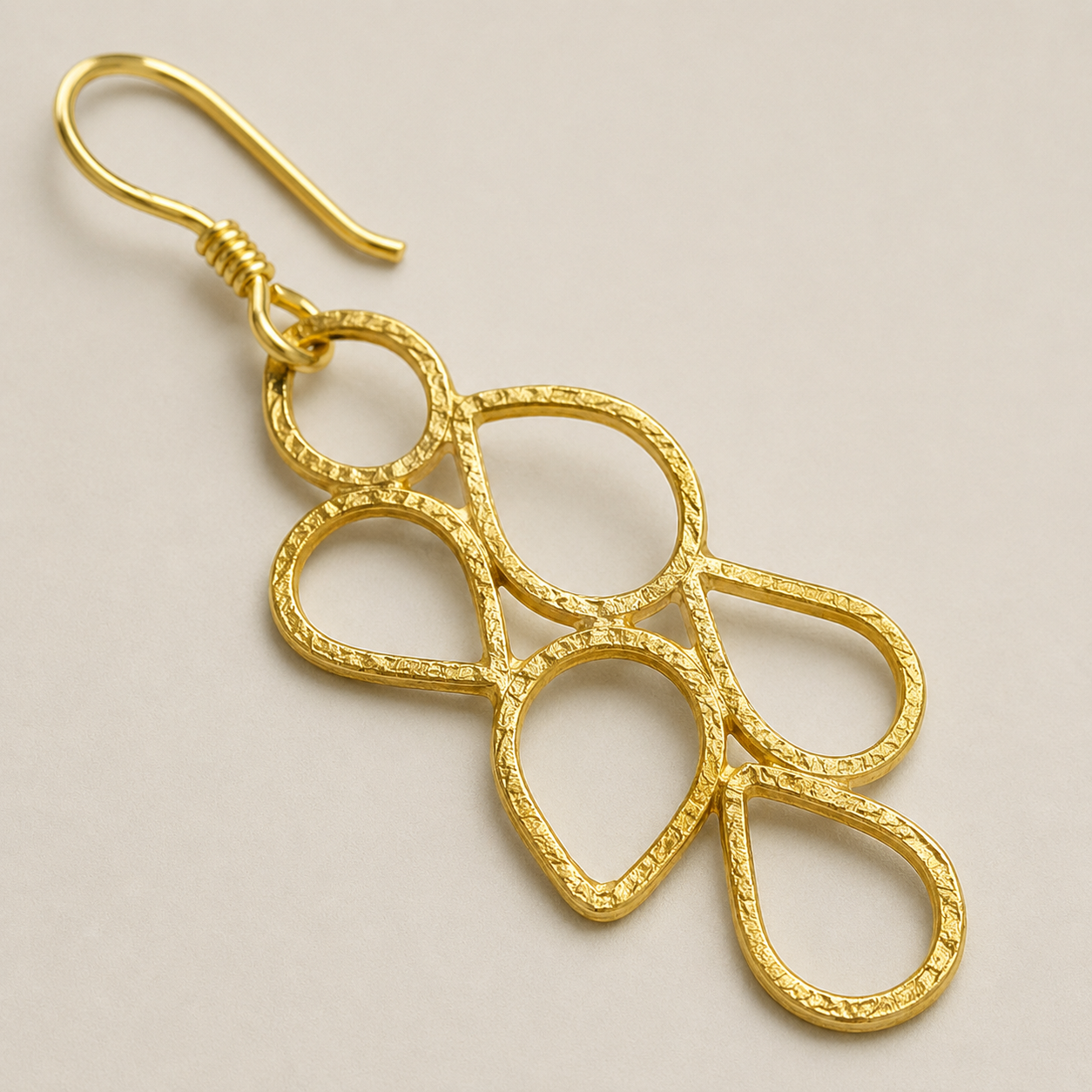 Golden Petal Cluster Earrings | 925 Silver