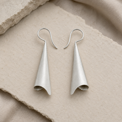 Silver Bell Curve Earrings | 925 Silver