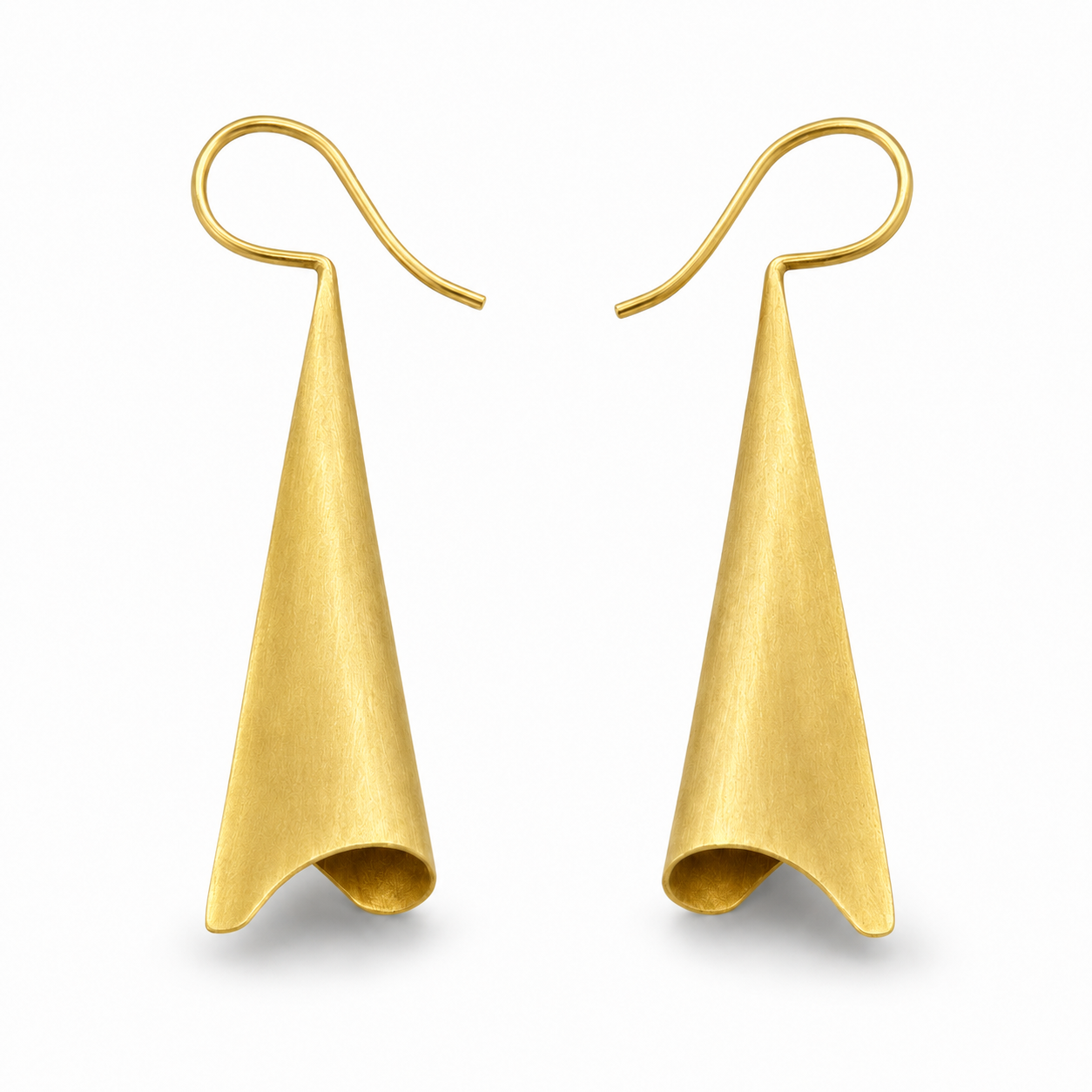 Golden Bell Curve Earrings | 925 Silver
