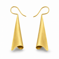 Golden Bell Curve Earrings | 925 Silver