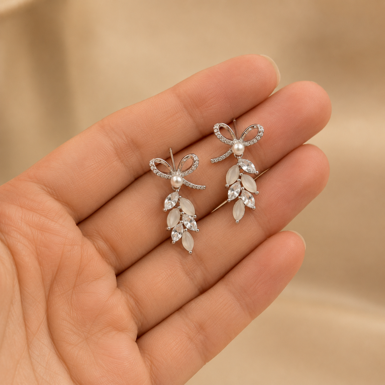 Whispers of Pearl and Petal Earrings | 925 Silver